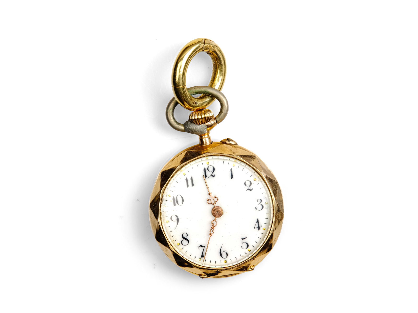 LADIES' POCKET WATCH, 14 KT YELLOW GOLD, YELLOW METAL DUST COVER (1 of 2)
