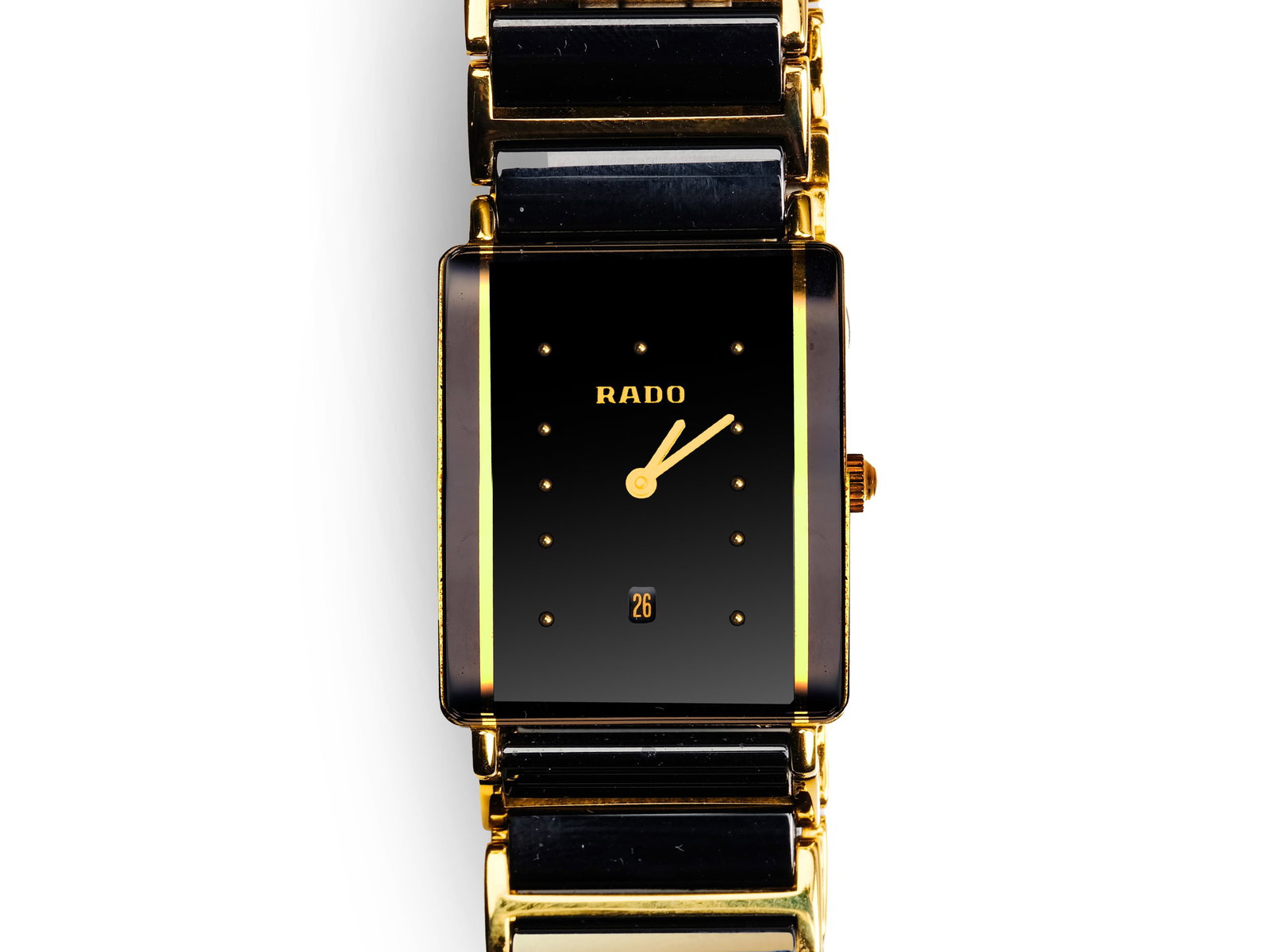 MEN'S WRISTWATCH RADO, STAINLESS STEEL, GILT, AND CERAMIC (1 of 3)