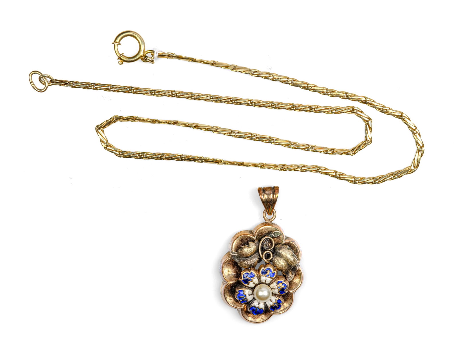 NECKLACE WITH PENDANT, 14-KARAT YELLOW GOLD CHAIN, HALLMARKED (1 of 2)