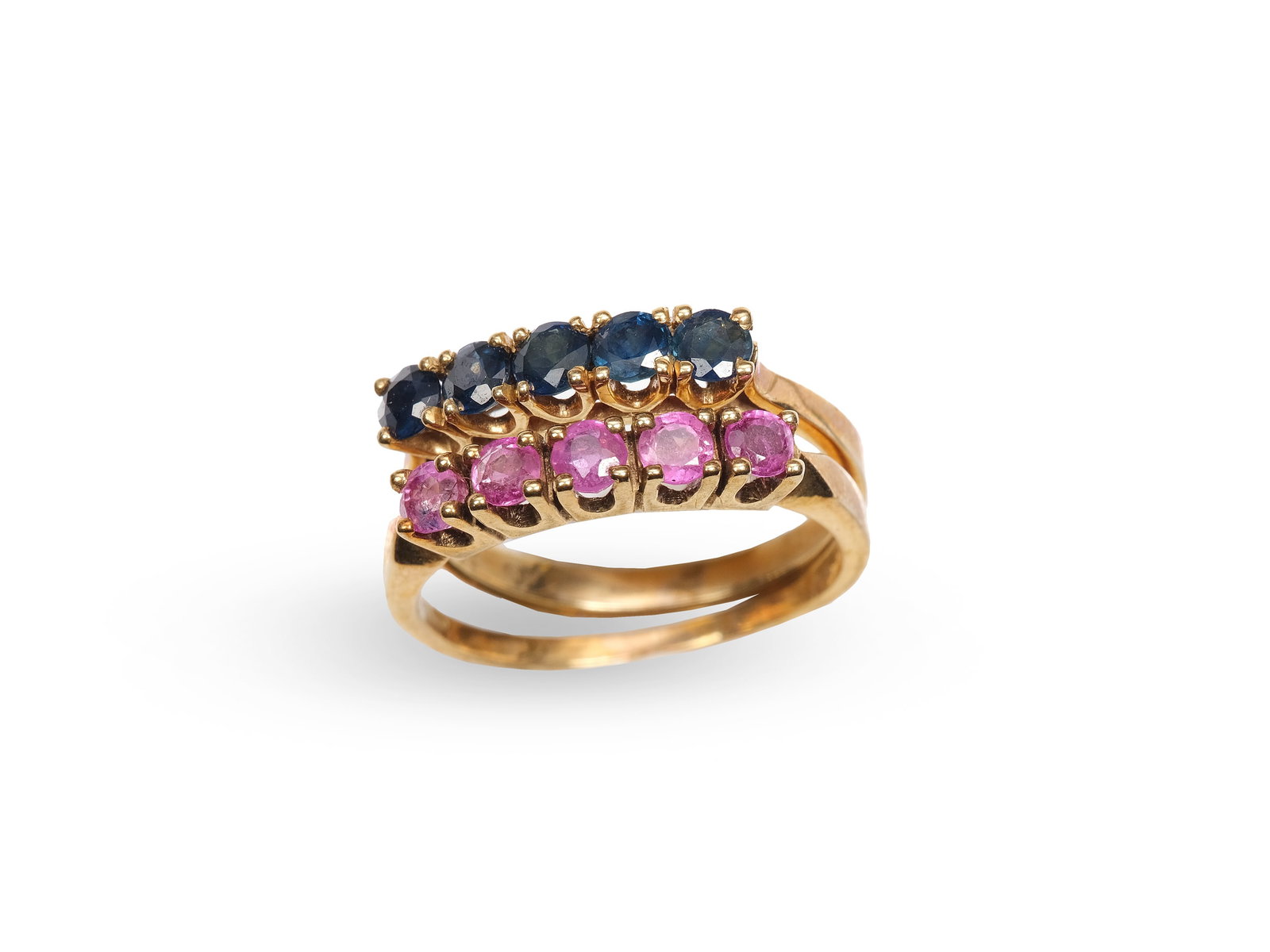 PAIR OF RINGS, 14 KT YELLOW GOLD (1 of 1)