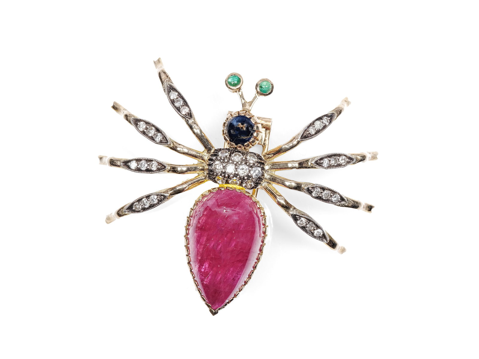 BROOCH IN THE SHAPE OF A SPIDER, 14-KARAT YELLOW GOLD (1 of 4)