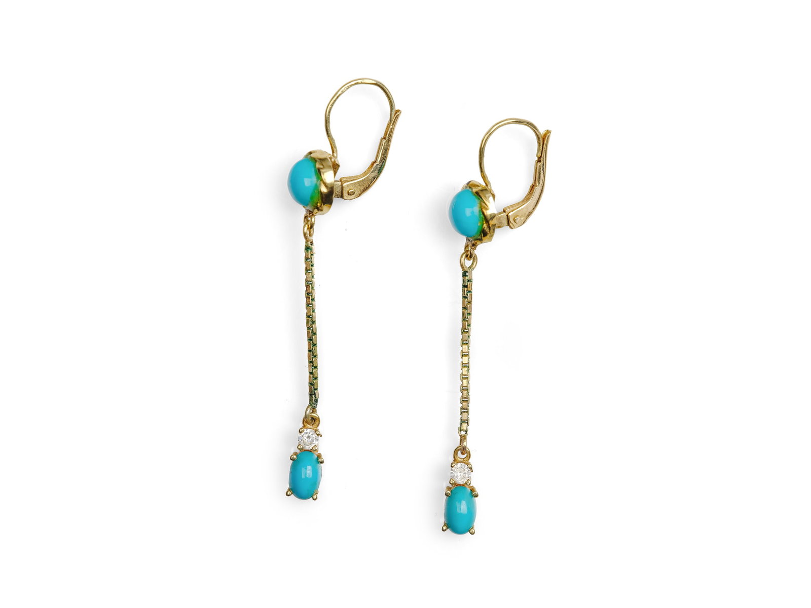 PAIR OF DROP EARRINGS, 14 KT YELLOW GOLD (1 of 1)