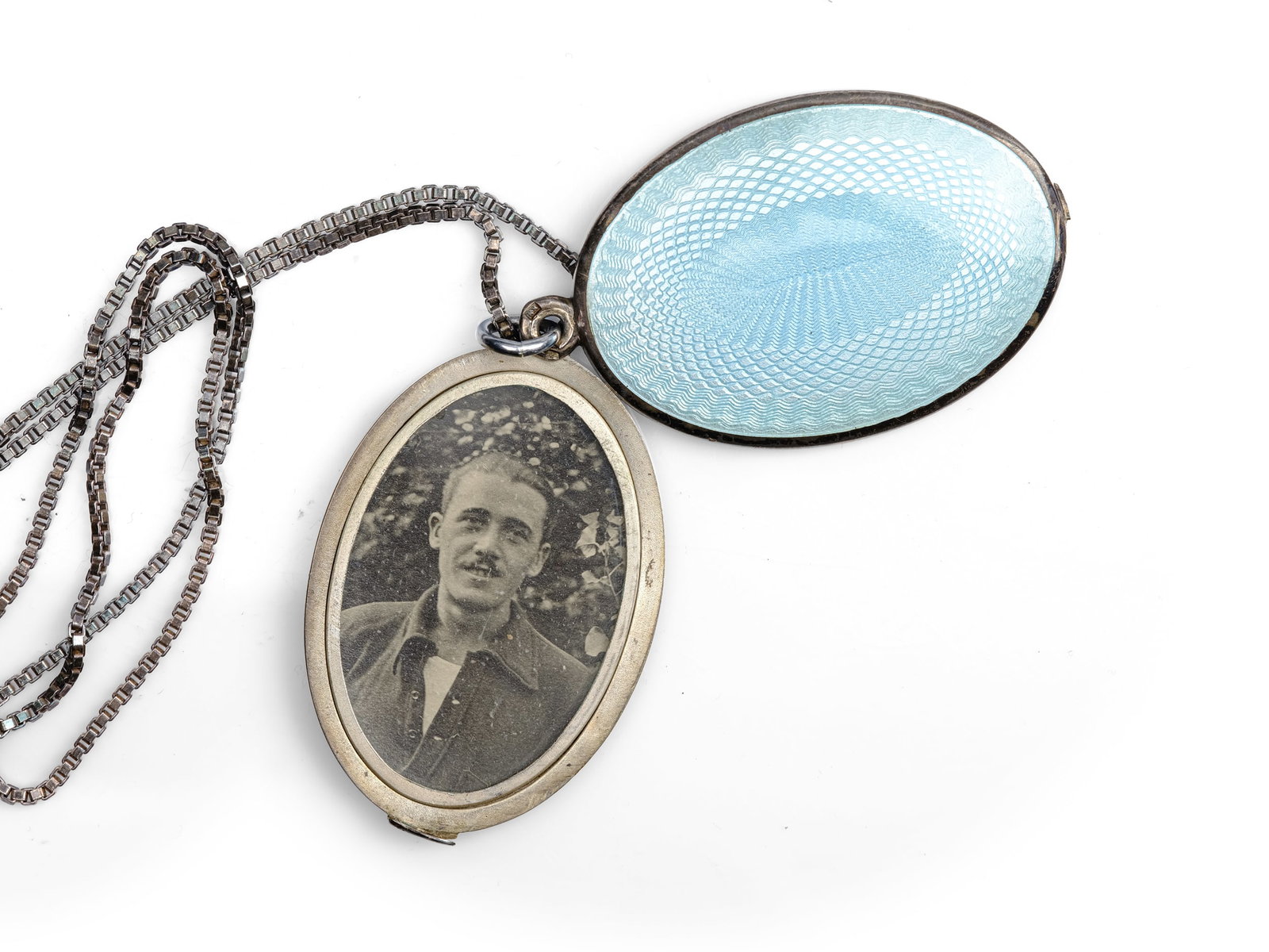 MEDALLION, SILVER AND BLUE ENAMEL (1 of 2)