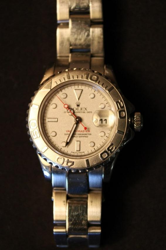 Platinum Faced Rolex Ladies Watch: Rolex Oyster Platinum Dial Style No. 169622290B7873 28 mm With all original paperwork in box