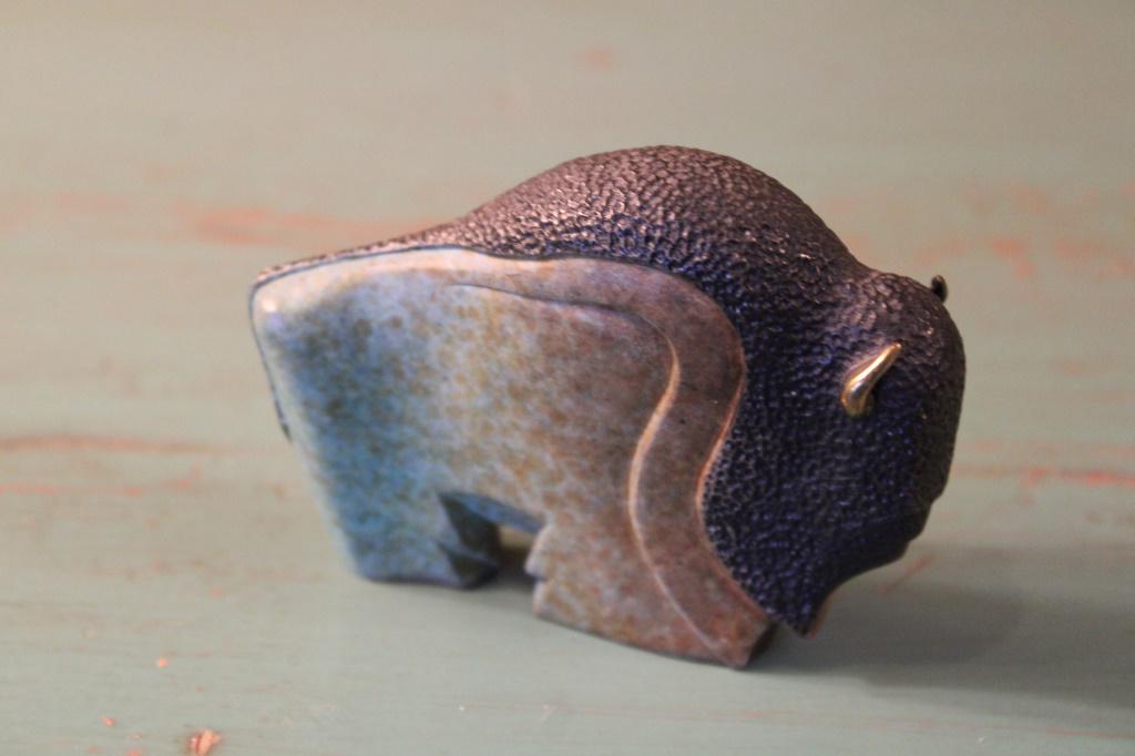 Brass Buffalo: Steve Chass Tatom piece 3.5" long x 2.5" high