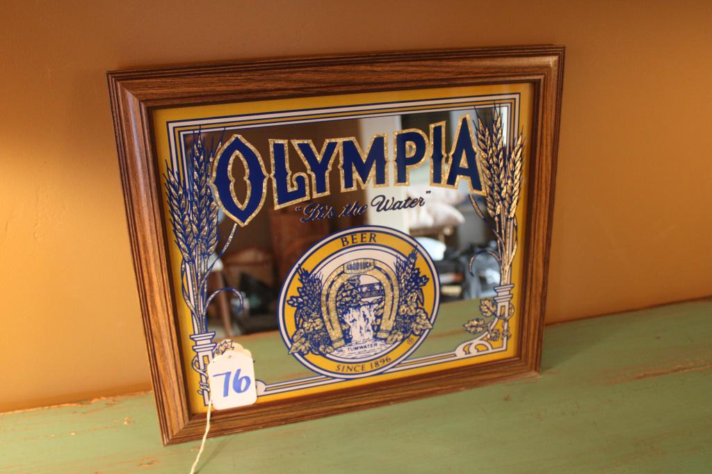 Olympia Beer Mirror: Olympia Beer Mirror Display 16"x14"