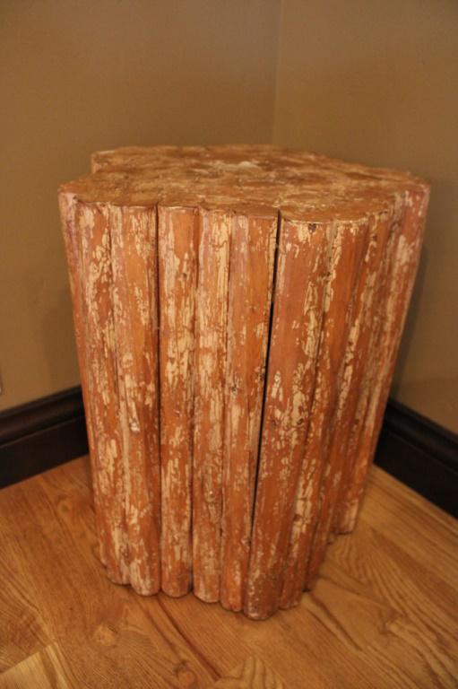 Lodge Pole End Table: 22" tall by 17" wide