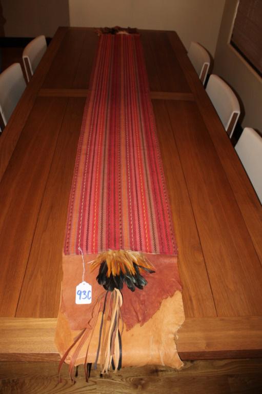 Navajo Table Runner: 119 inch Table Runner with Leather Appointments