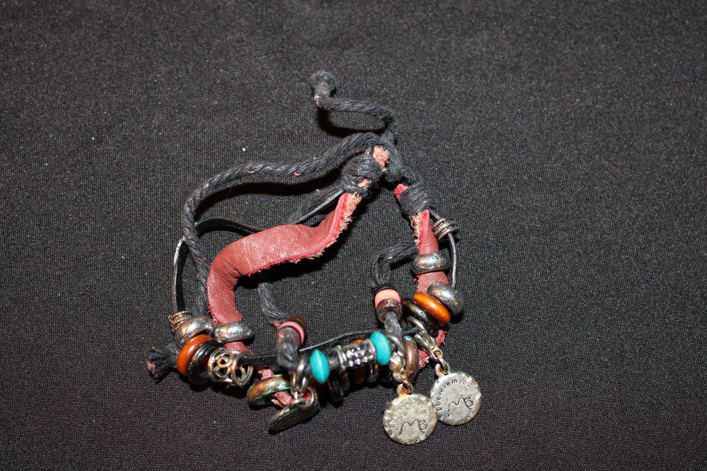 Manadoob Leather Yarn and Charm Bracelet: Manadoob Charm Bracelet