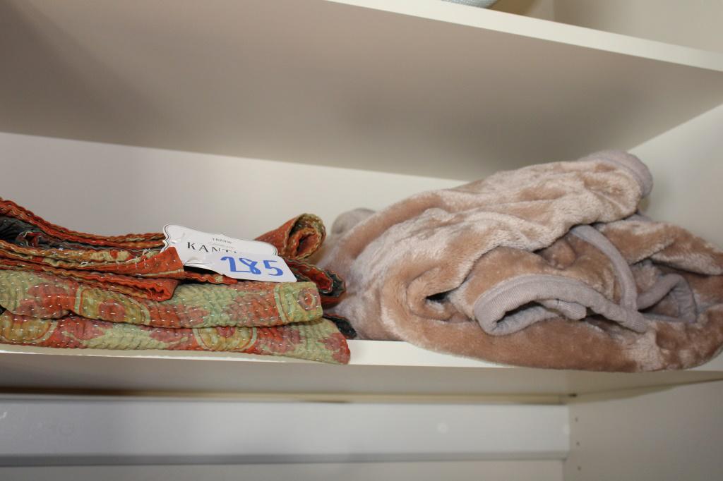 Fleece Blanket & Kantha Throw: Fleece Blanket & Kantha Throw