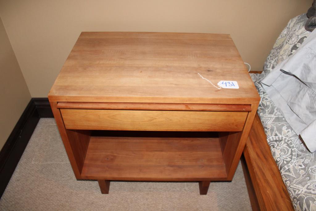 Anders Nightstand: 1 Drawer Nightstand Solid Cherry 27" Wide