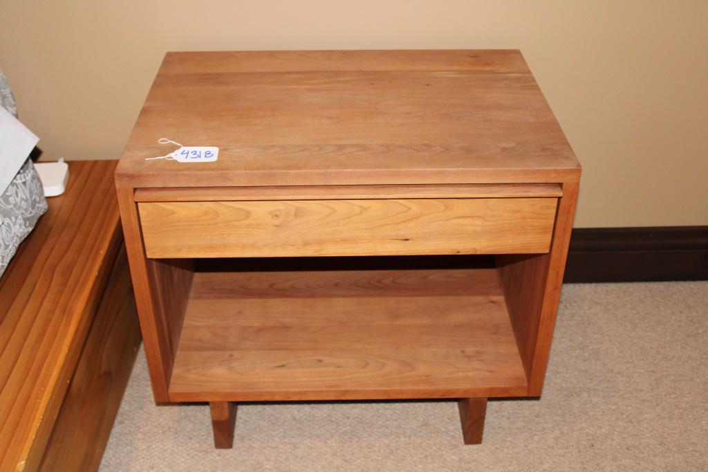 Anders Nightstand: 1 Drawer Nightstand Solid Cherry 27" Wide
