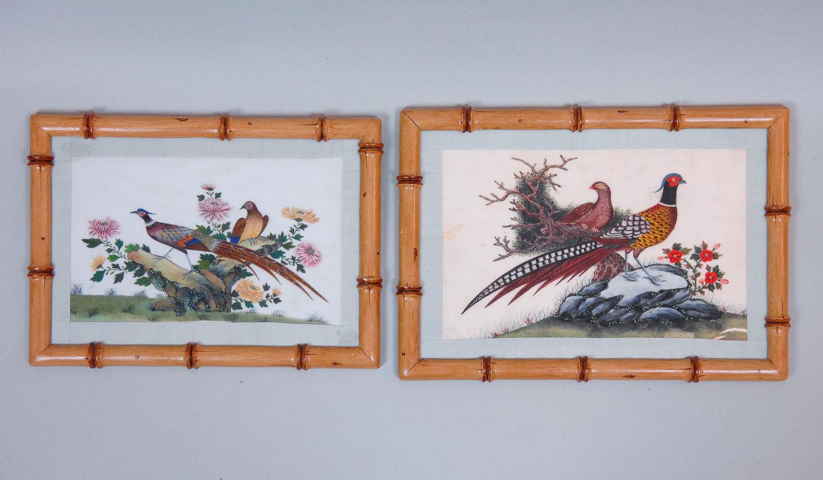 Chinese export gouaches painted on pith paper - Bamboo (1 of 4)