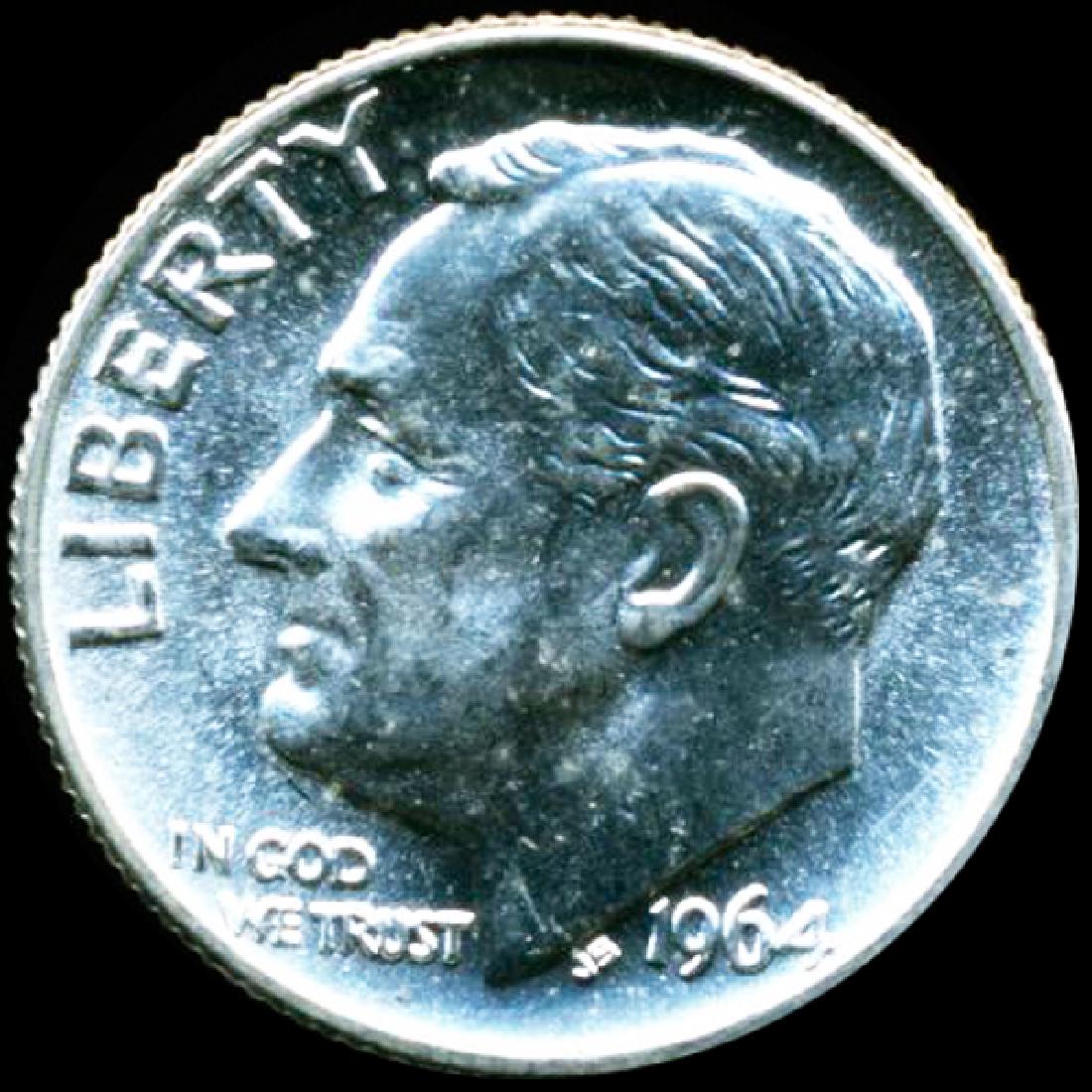 1964 FDR Silver 10c GEM Unc Full Bands (1 of 2)