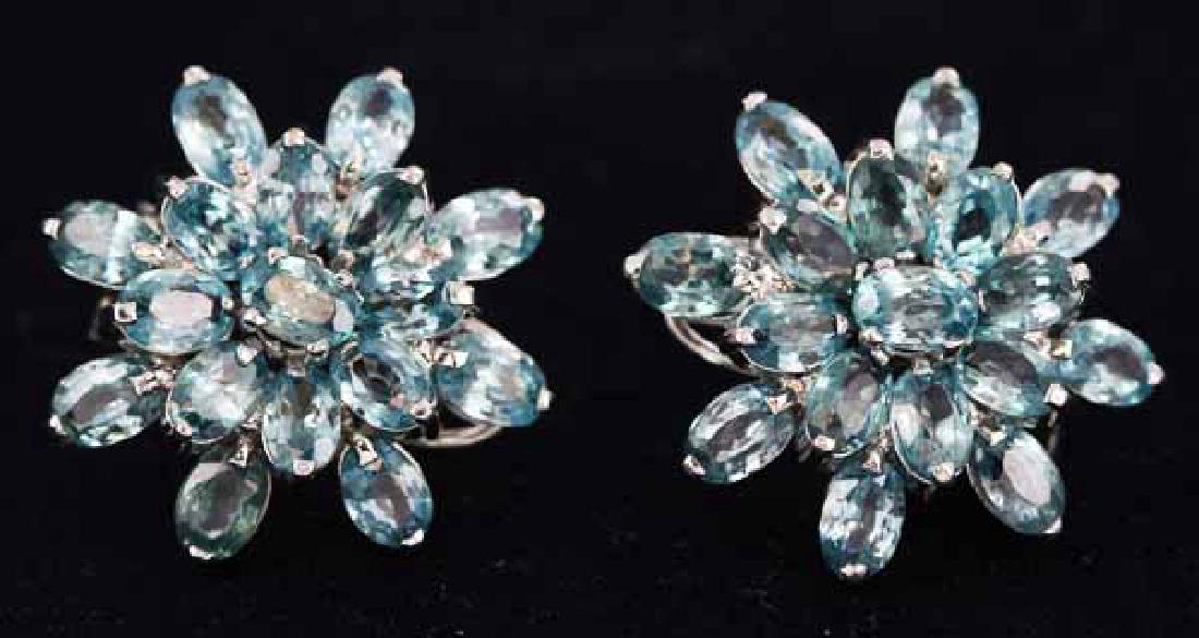 53twc Blue Zircon Gold Vermeil Earrings (1 of 2)