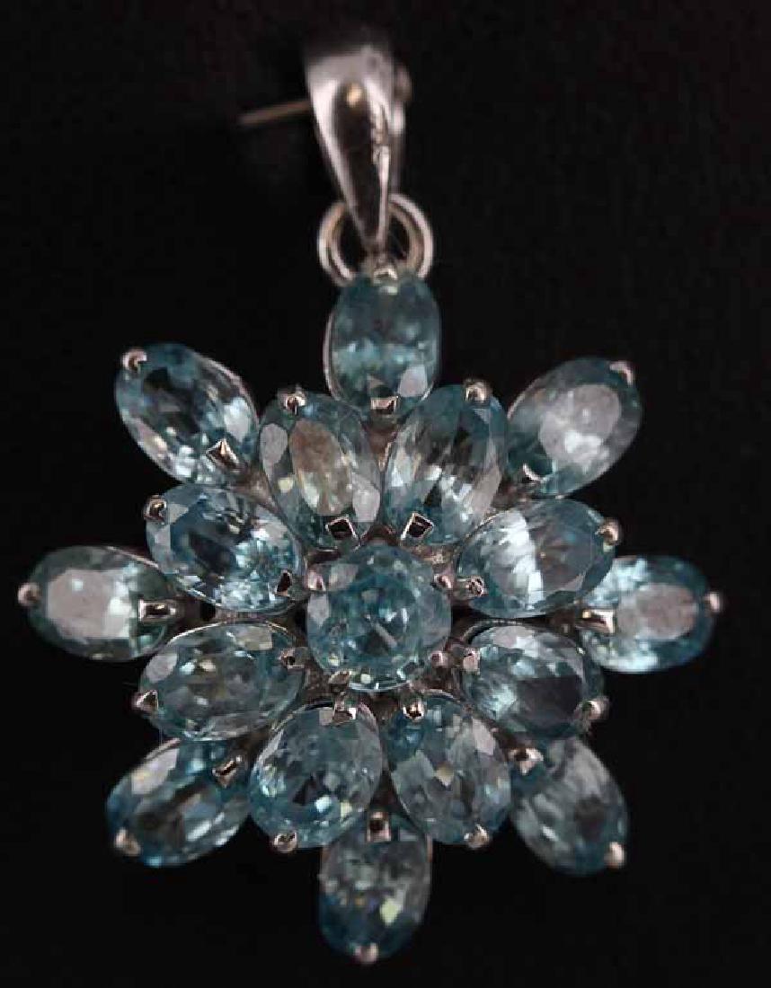 27twc Blue Zircon Gold Vermeil Pendant (1 of 1)