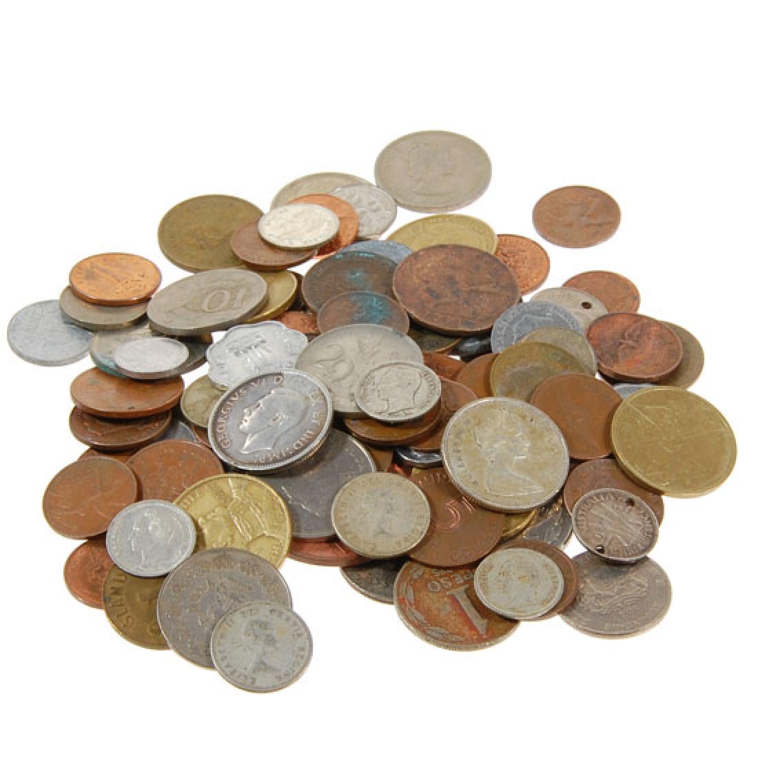 Lot of 100 Mixed Foreign Coins (1 of 4)
