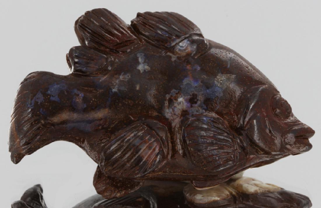 190ct Natural Boulder Opal Carved Fish (1 of 2)