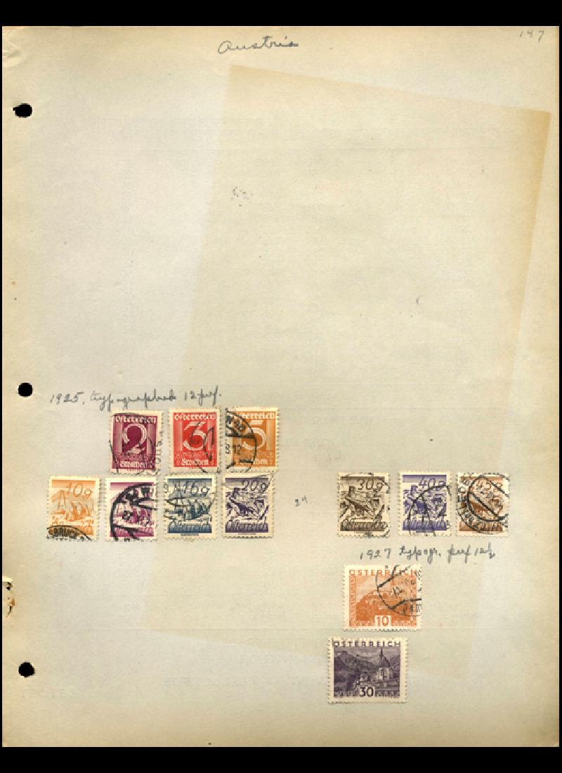 1925 Austria Hand Made Stamp Album Page 12pcs (1 of 2)