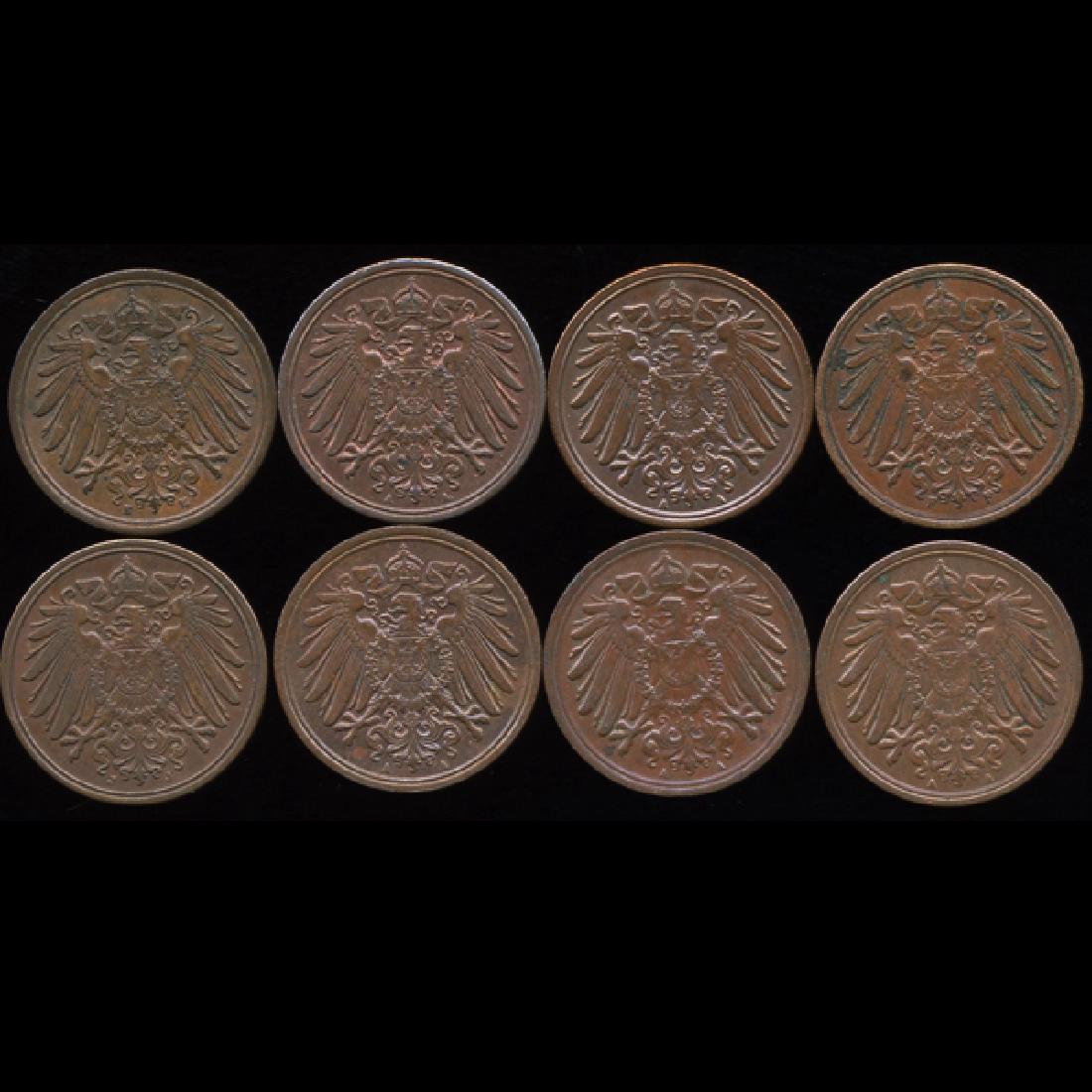 1903-13 Germany 1pf AU/UNC 8Pcs. (1 of 2)