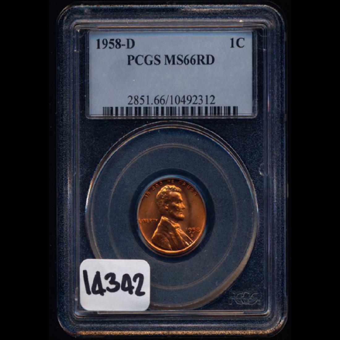 1958D Lincoln 1c Graded GEM+ RED (1 of 2)