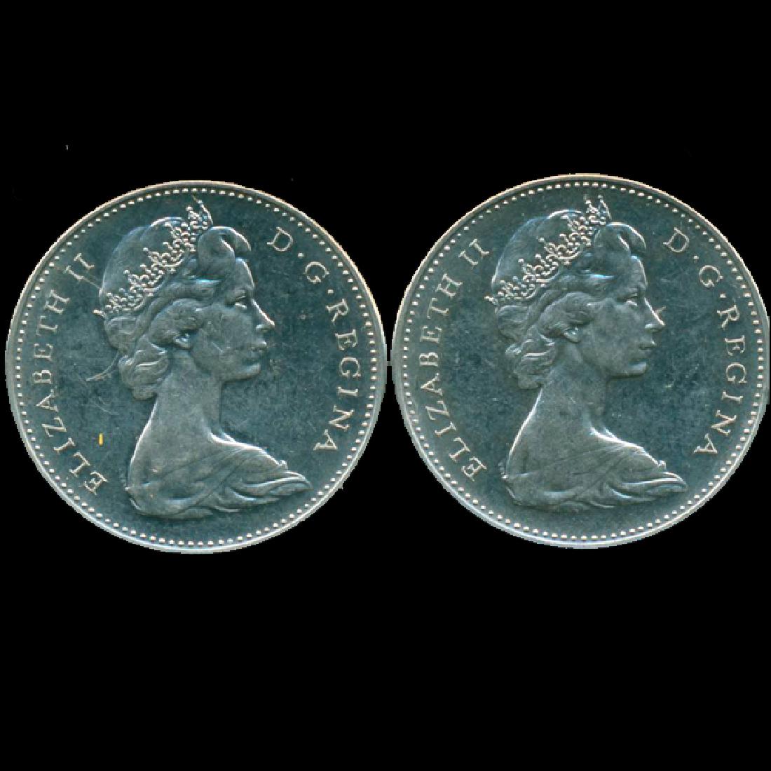 1966 Canada 5c Nickel MS 63/64 2 pcs (1 of 2)