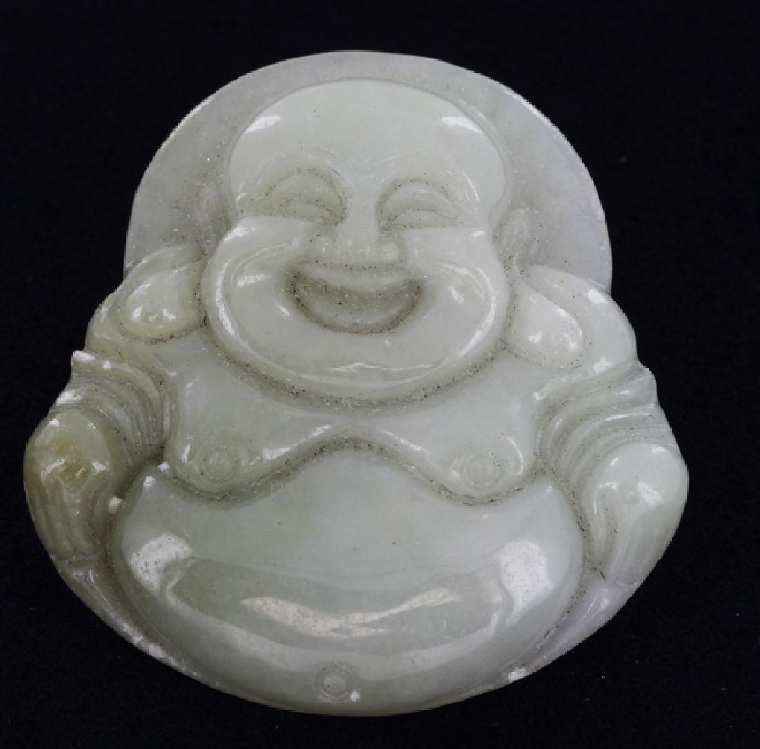 Handcarved Green Burma Jade Buddha Pendant (1 of 1)