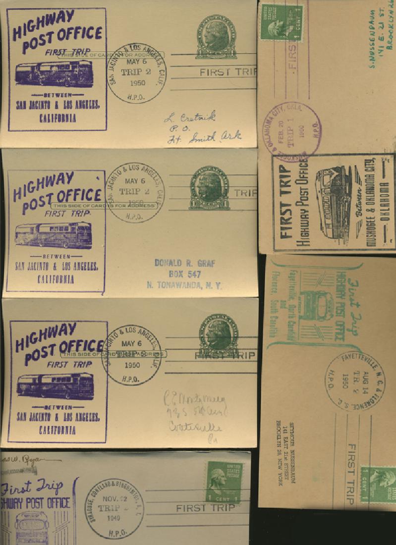 SCARCE 1950s HWY POST OFFICE 1ST DAY COVER COLLECTION: As pictured, scarce low volume issues