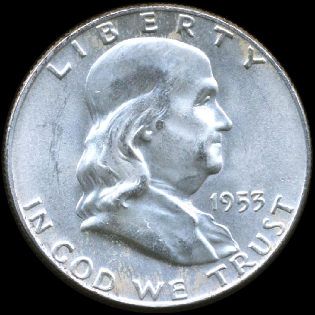 1953D Franklin 50c GEM Unc FBL D/D ERROR (1 of 2)