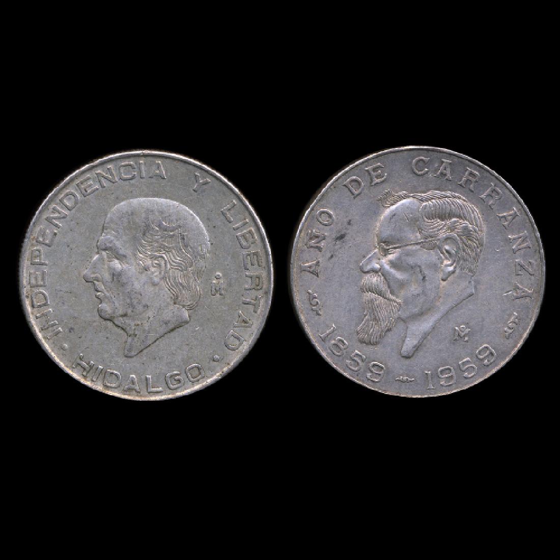 1955-59 Mexico 5 Peso 2pcs AU (1 of 2)