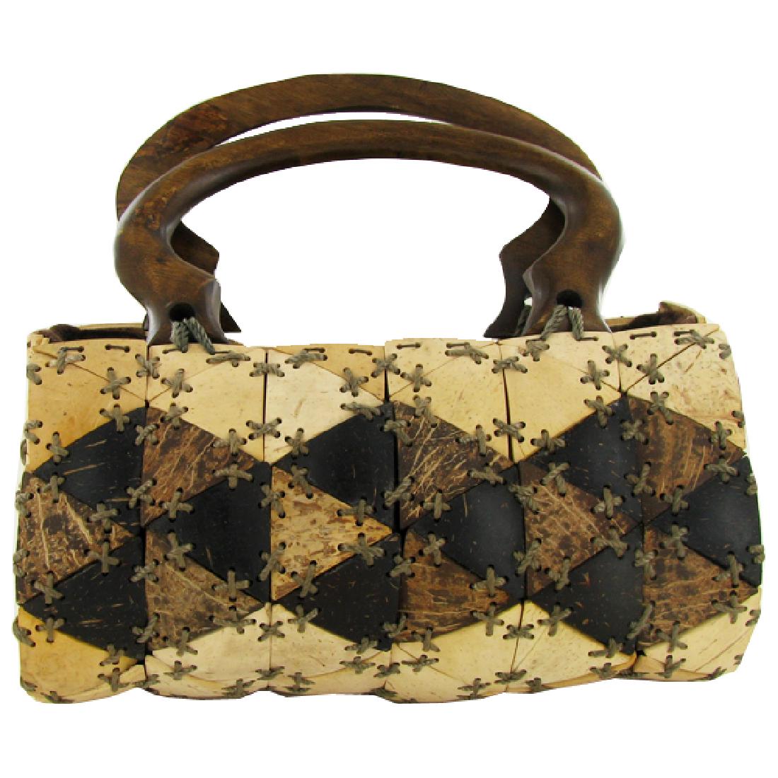 Handcrafted Polished Coconut Shell Handbag (1 of 2)