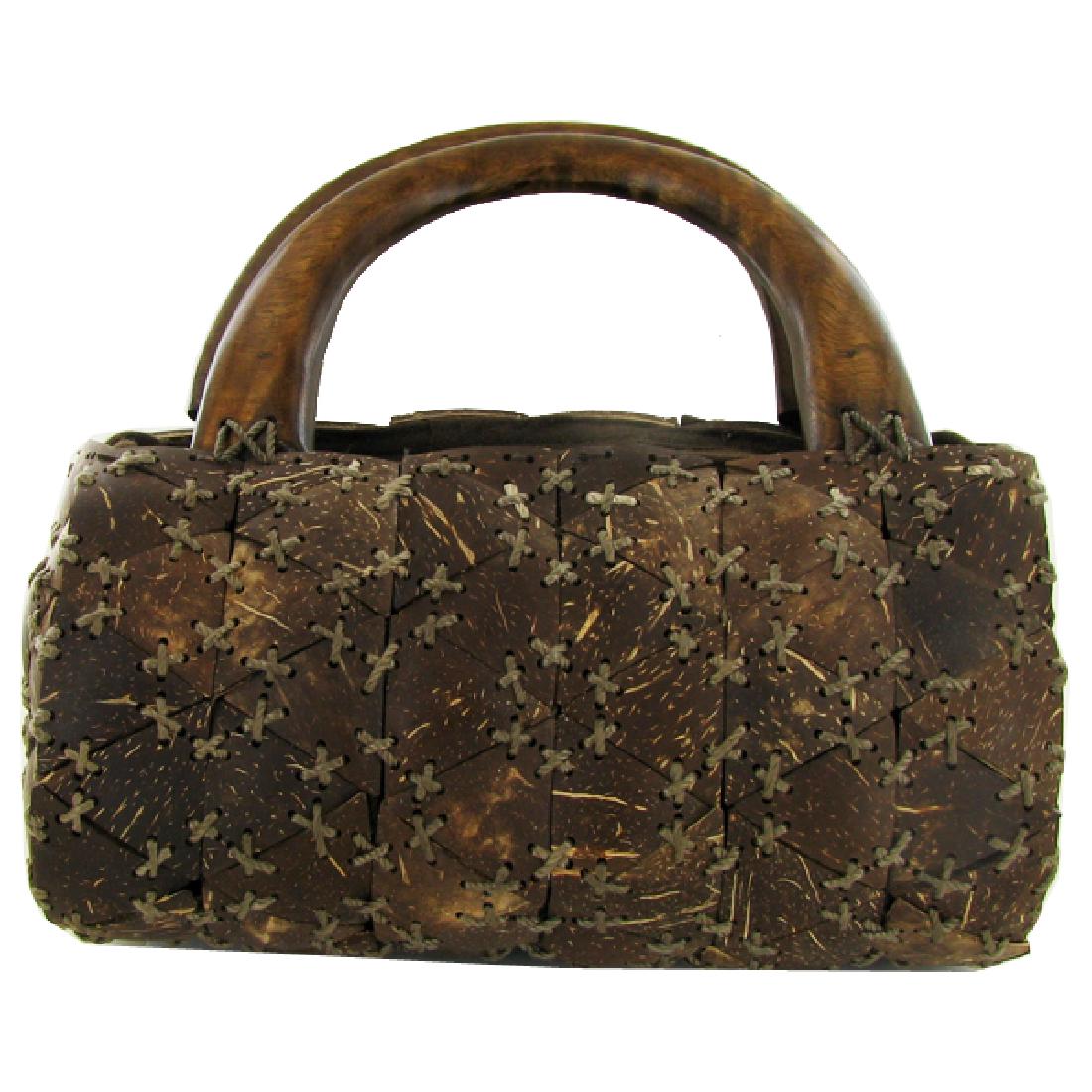 Handcrafted Polished Coconut Shell Handbag (1 of 2)