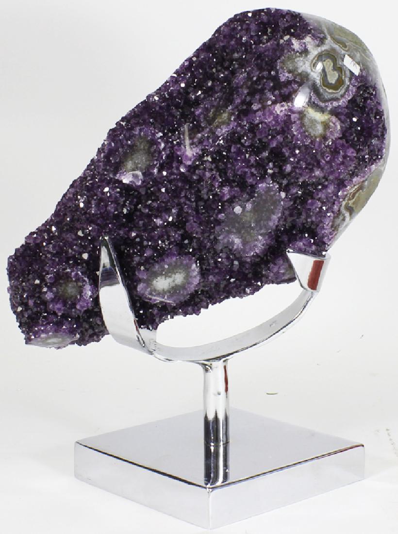 31752ct Gem Grade Amethyst Crystal Cluster on SS Stand (1 of 1)
