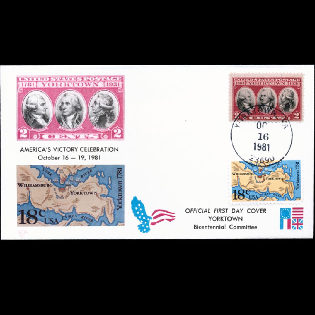 1981 US First Day Postal Cover Pair ERROR (1 of 1)