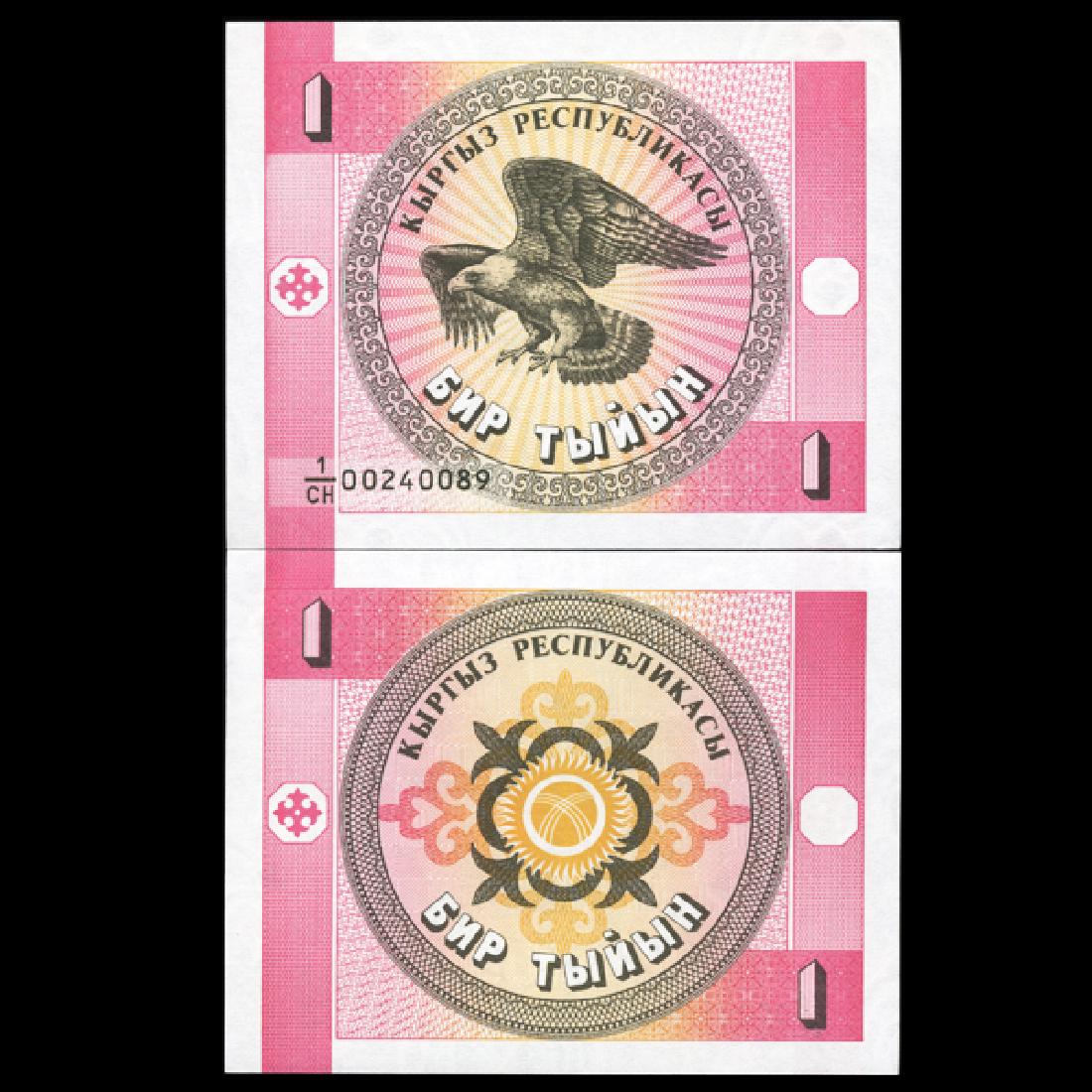 1993 Kyrgyzstan 1 Tyiyn Note GEM Crisp Unc (1 of 1)