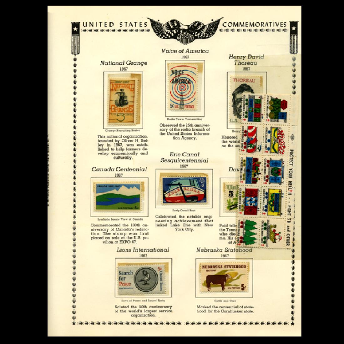 1967 US Stamp Album Page 18pcs (1 of 1)