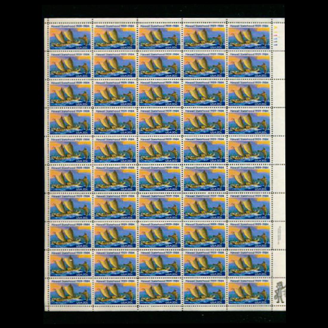 1984 US Sheet 20c Hawaii Statehood Stamps MNH Scarce (1 of 1)