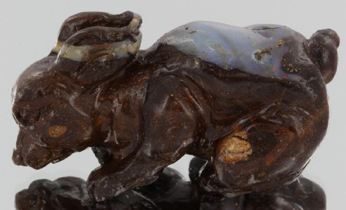 270ct Natural Boulder Opal Carved Rabbit (1 of 2)