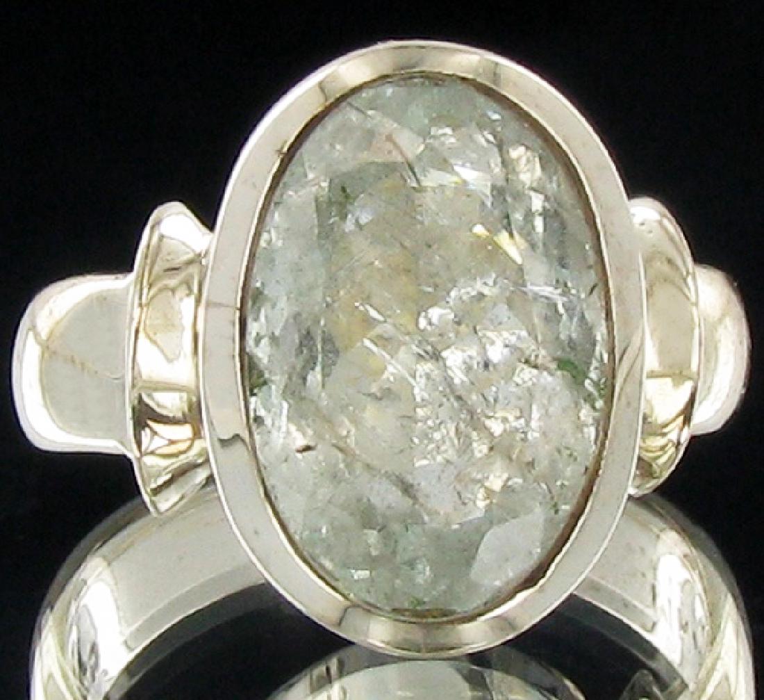 42twc Natural Afghan Aquamarine Sterling Ring (1 of 2)
