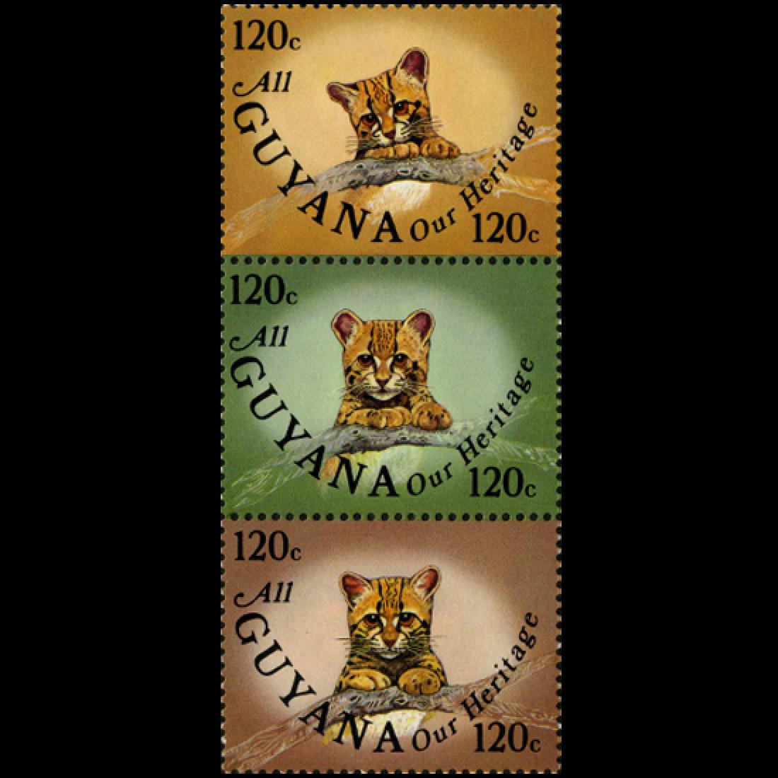 1985 Guyana 120c Color Change MINT NH Triple: Nice commerative