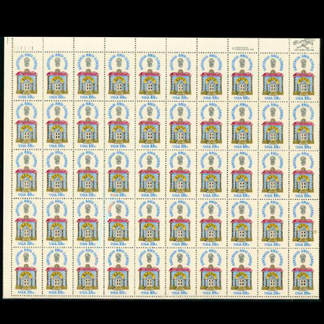 1981 US Sheet 18c Savings & Loans Stamps MNH Error RARE (1 of 3)