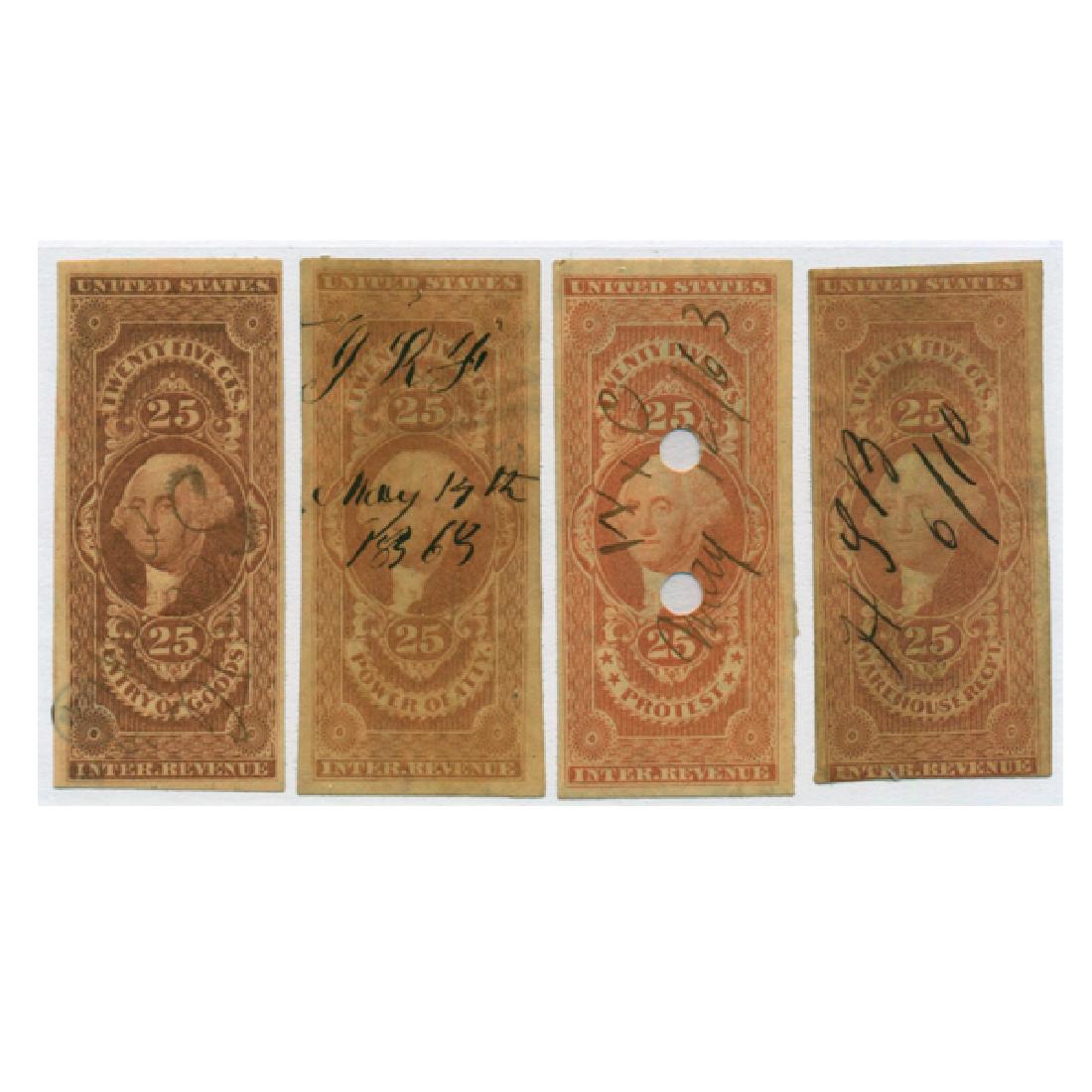 1863 US 25c Revenue Stamp Set of 4 (1 of 1)