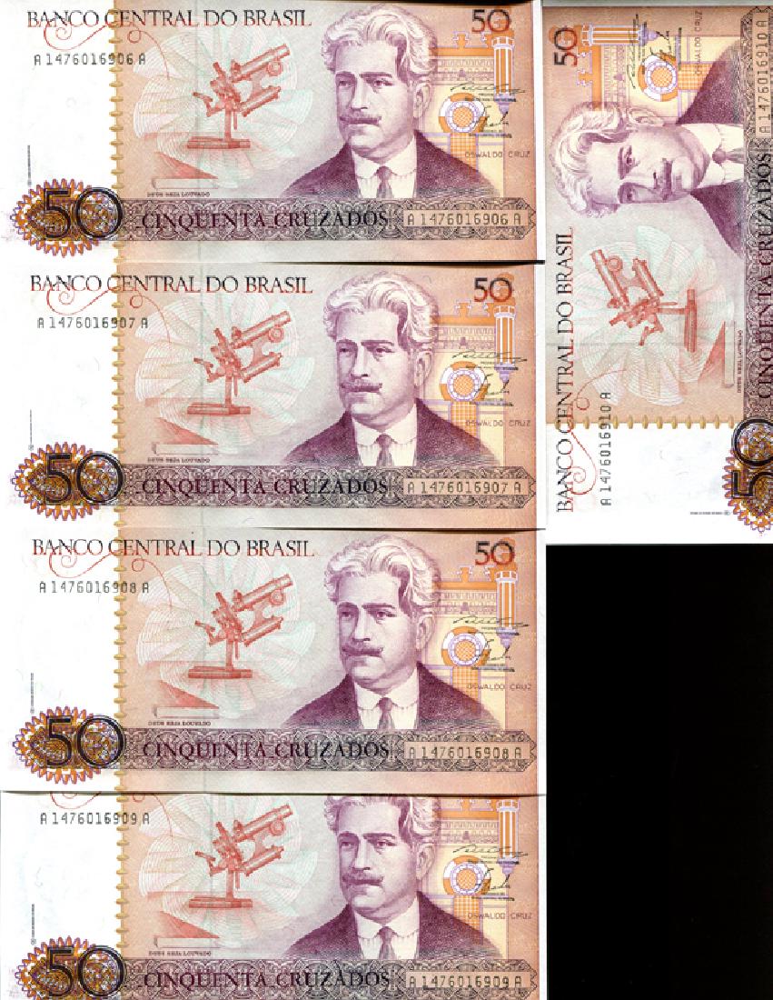 1986 Brazil 50C Crisp Unc Note 10pcs Scarce Sequential (1 of 4)
