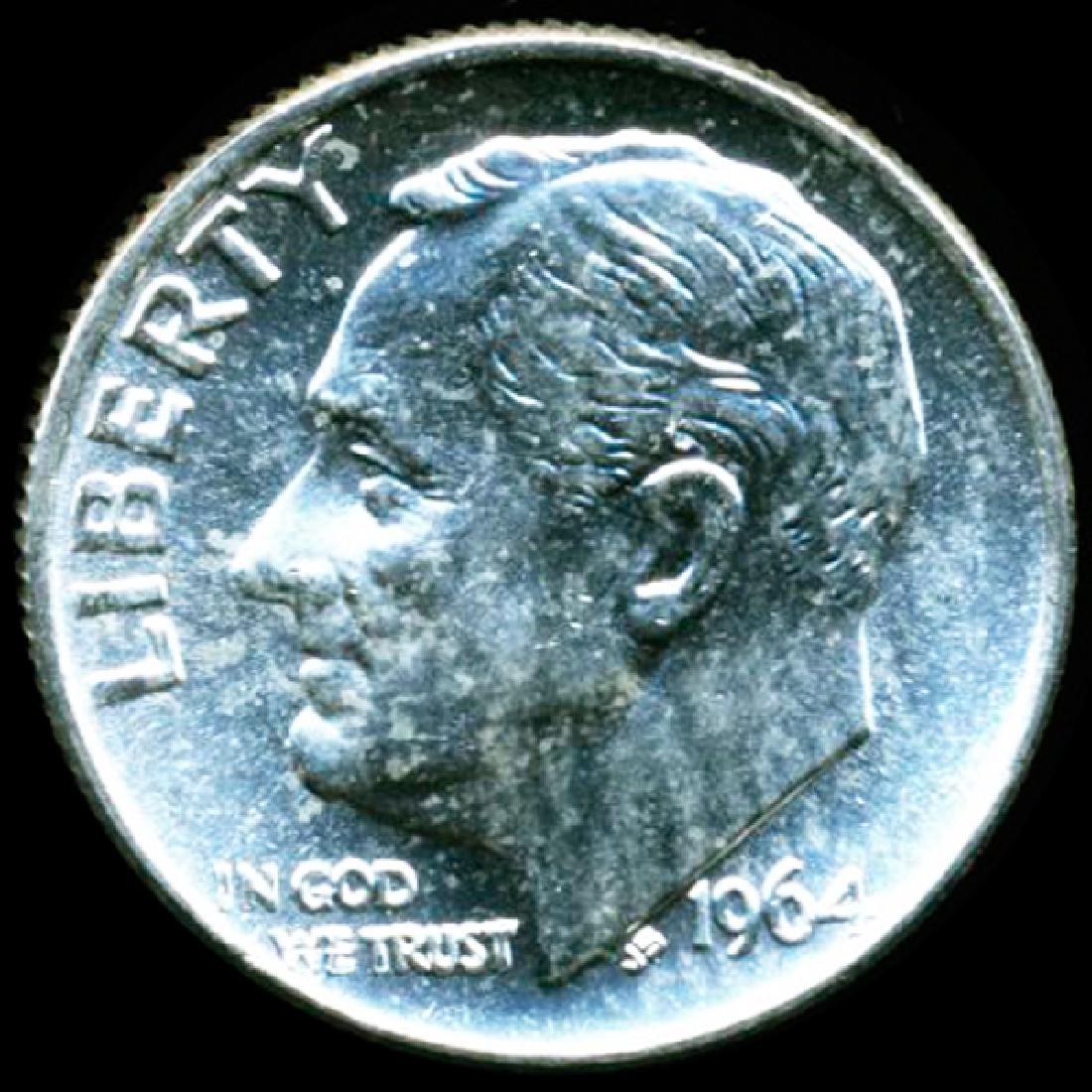 1964 FDR Silver 10c GEM+ UNC Full Bands (1 of 2)