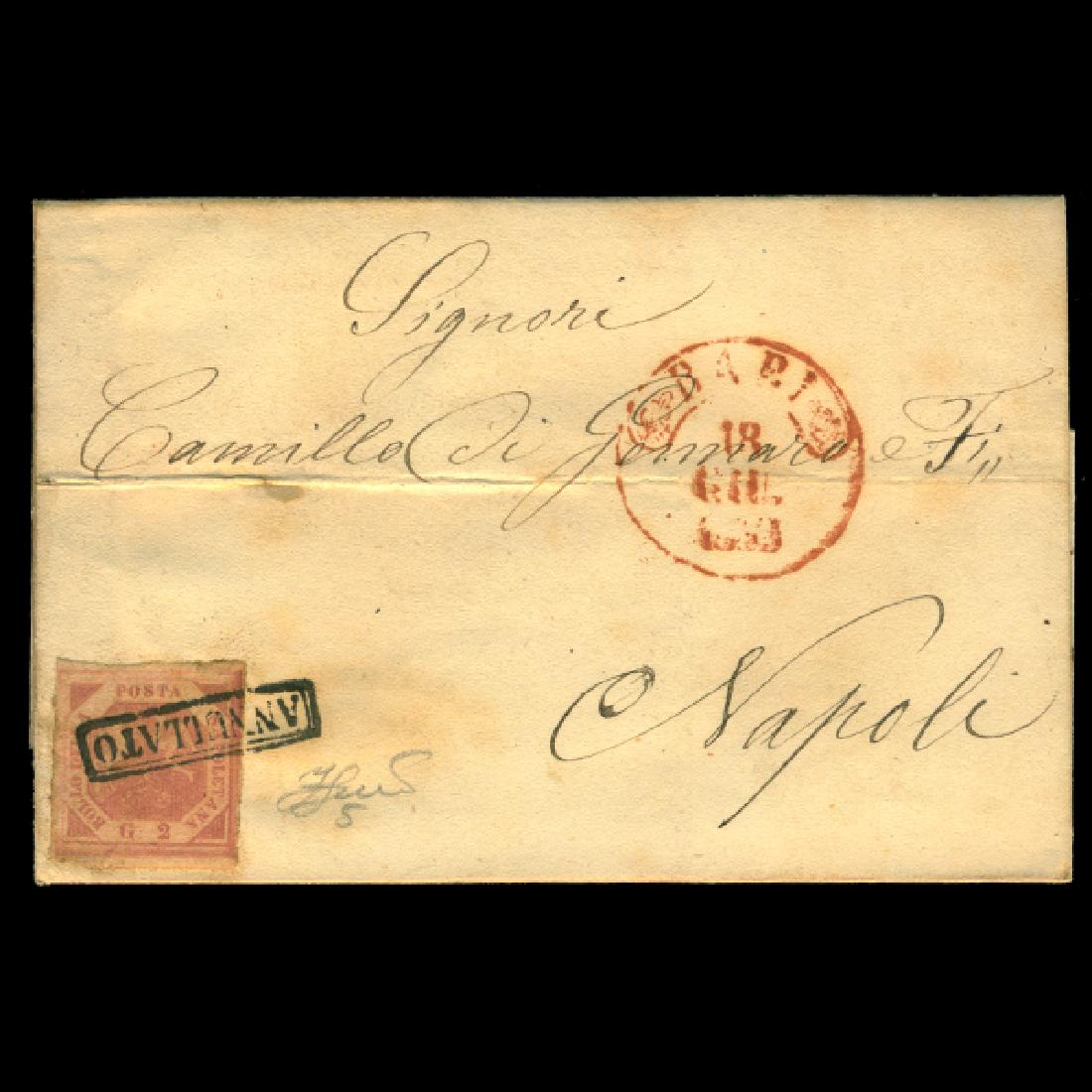 1858 Italy Naples 2g On Cover (1 of 2)