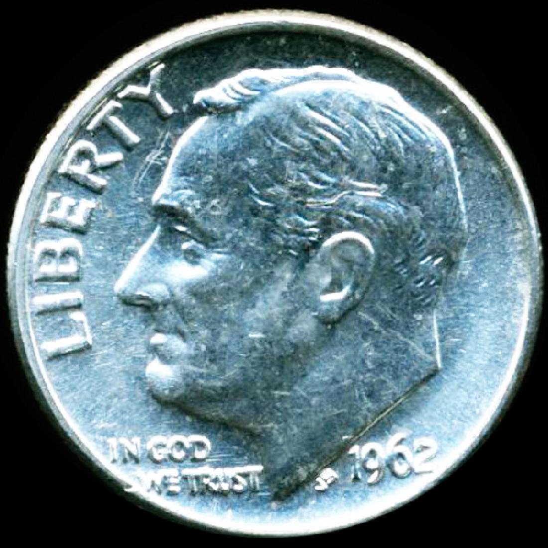 1962 FDR Silver 10c CHOICE+ Unc Full Bands (1 of 2)