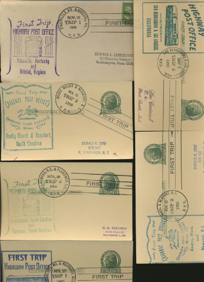 SCARCE 1950s HWY POST OFFICE 1ST DAY COVER COLLECTION: As pictured, scarce low volume issues