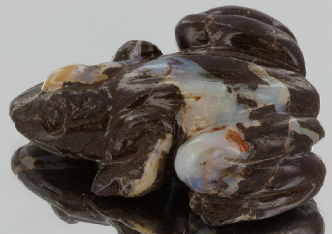 90ct Natural Boulder Opal Carved Frog (1 of 2)