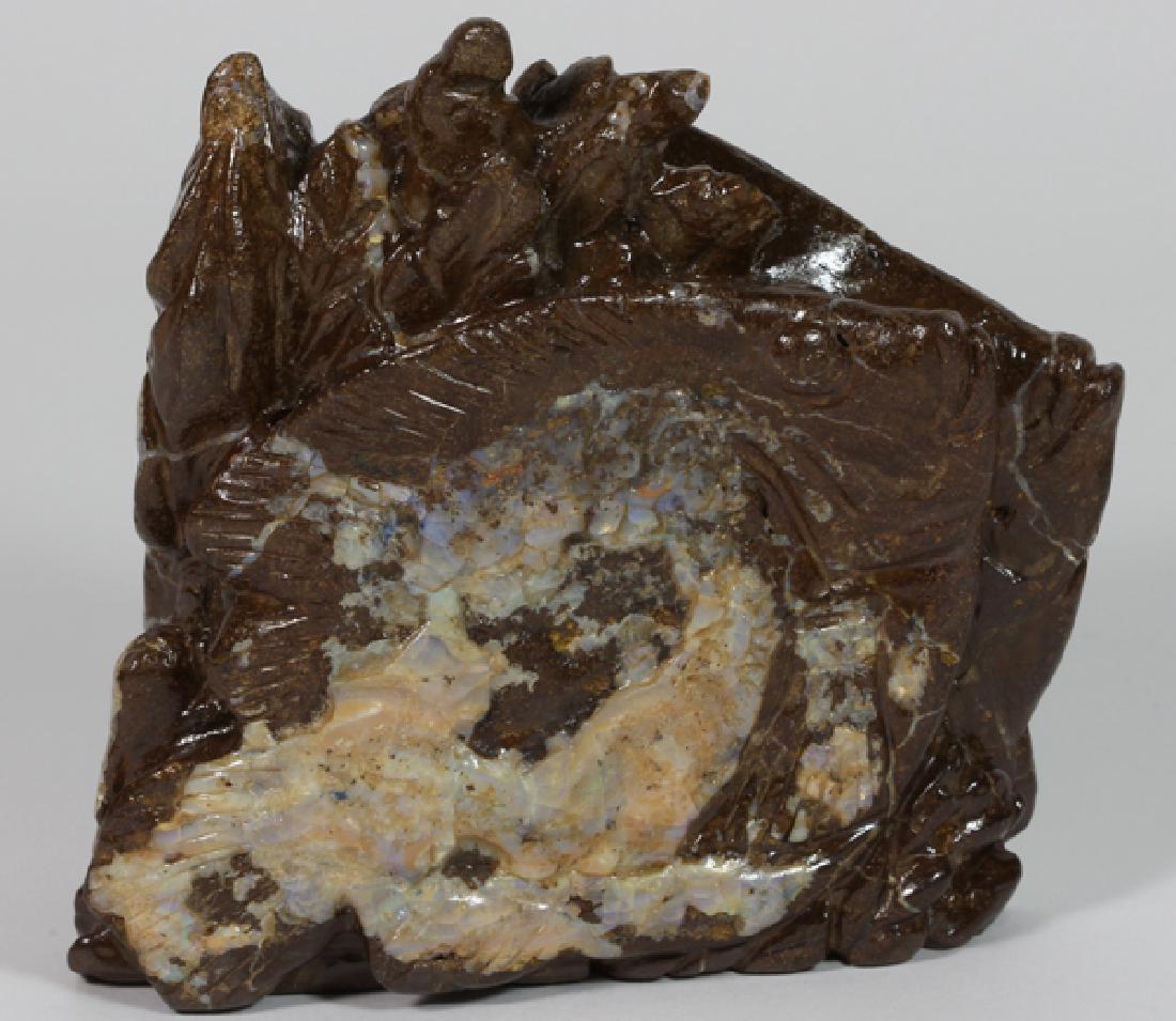 4535ct Natural Boulder Opal Carved Fish (1 of 3)