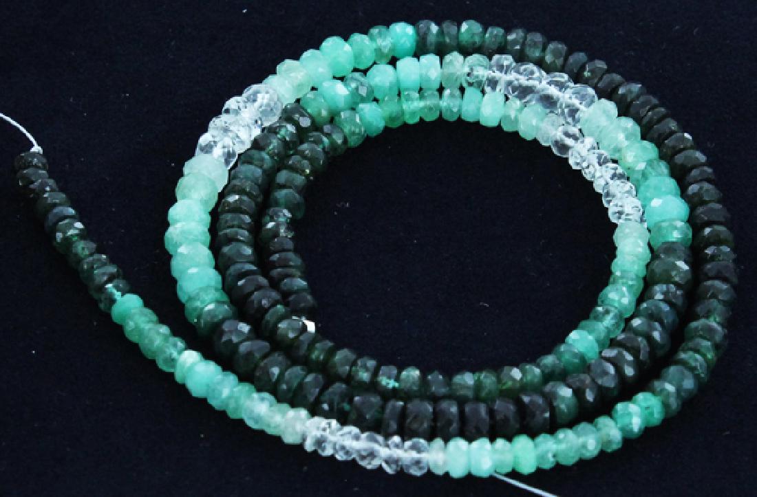 42.8ct Zambian Emerald Faceted Bead Strand (1 of 1)